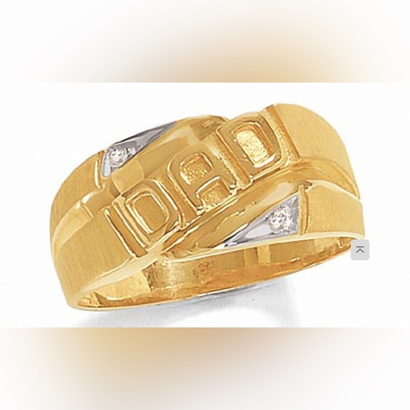 Dad Ring 10 karat yellow gold 10k .02 diamond - Picture 1 of 5